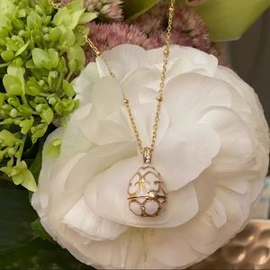 Faberge Egg Necklace, Locket Necklace, French Wedding, Egg Charm Necklace